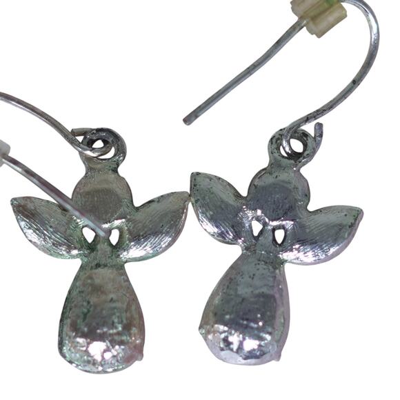 Brighton Heavenly Angel French Wire Earrings MSPR $48 GUC Silver Crystal Holiday - Picture 2 of 7